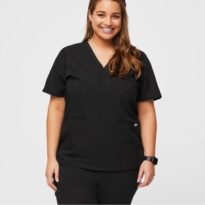 Figs technical collection Casma three pockets women’s scrub top V-neck Black XL